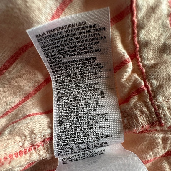 Only•v-neck pinstripe bralette top•women’s large•100% cotton•pink/cream•Old Navy - Picture 7 of 13